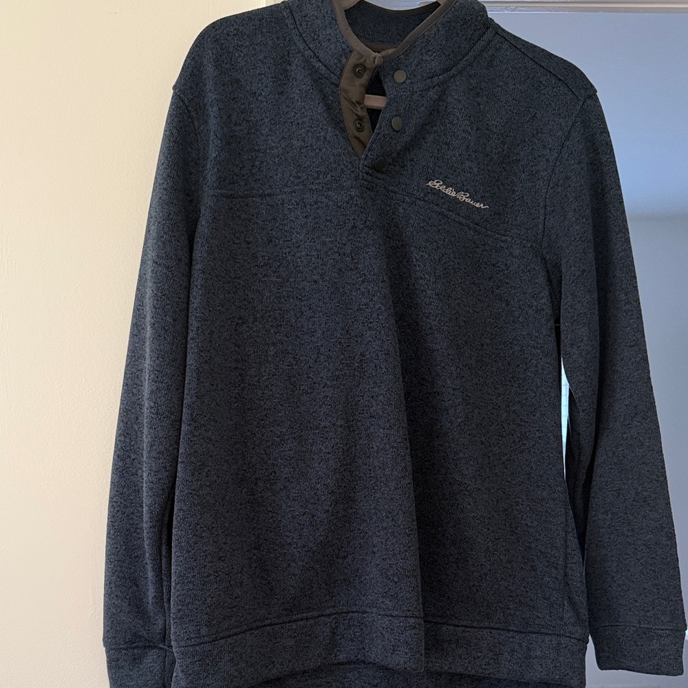 Eddie Bauer Men's Dark Blue Gray Crewneck Sweater